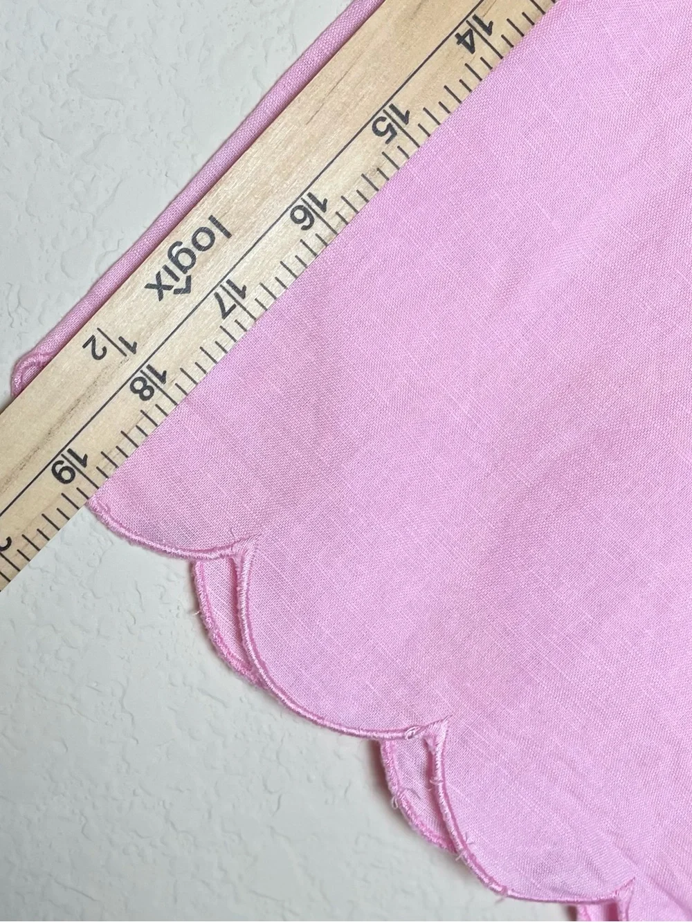J. Crew Light Pink Scallop-Trim Linen RichTunic
